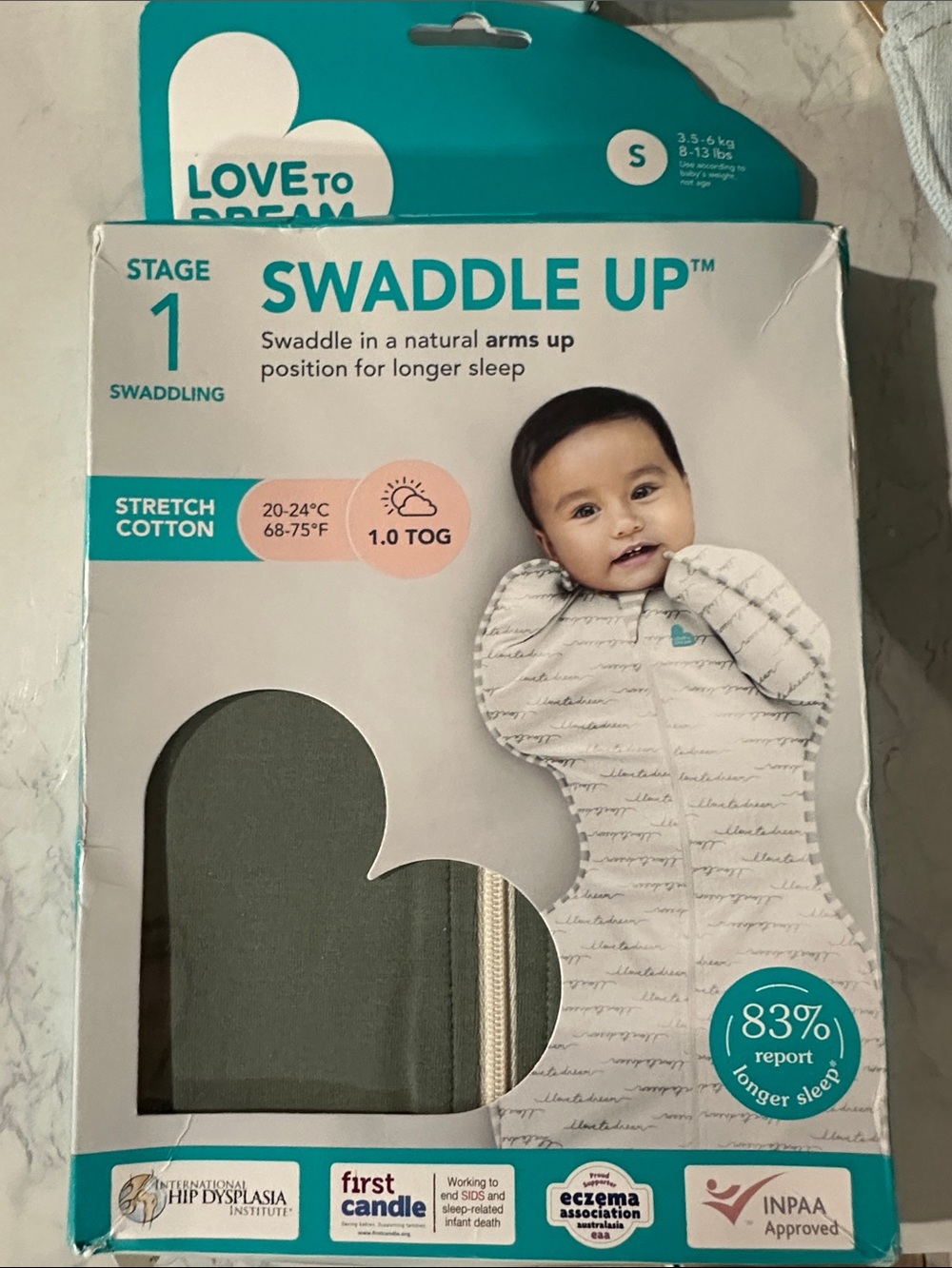 Love To Dream Swaddle Up Original Stage 1 Swaddling Small Sealed 1.0 TOG